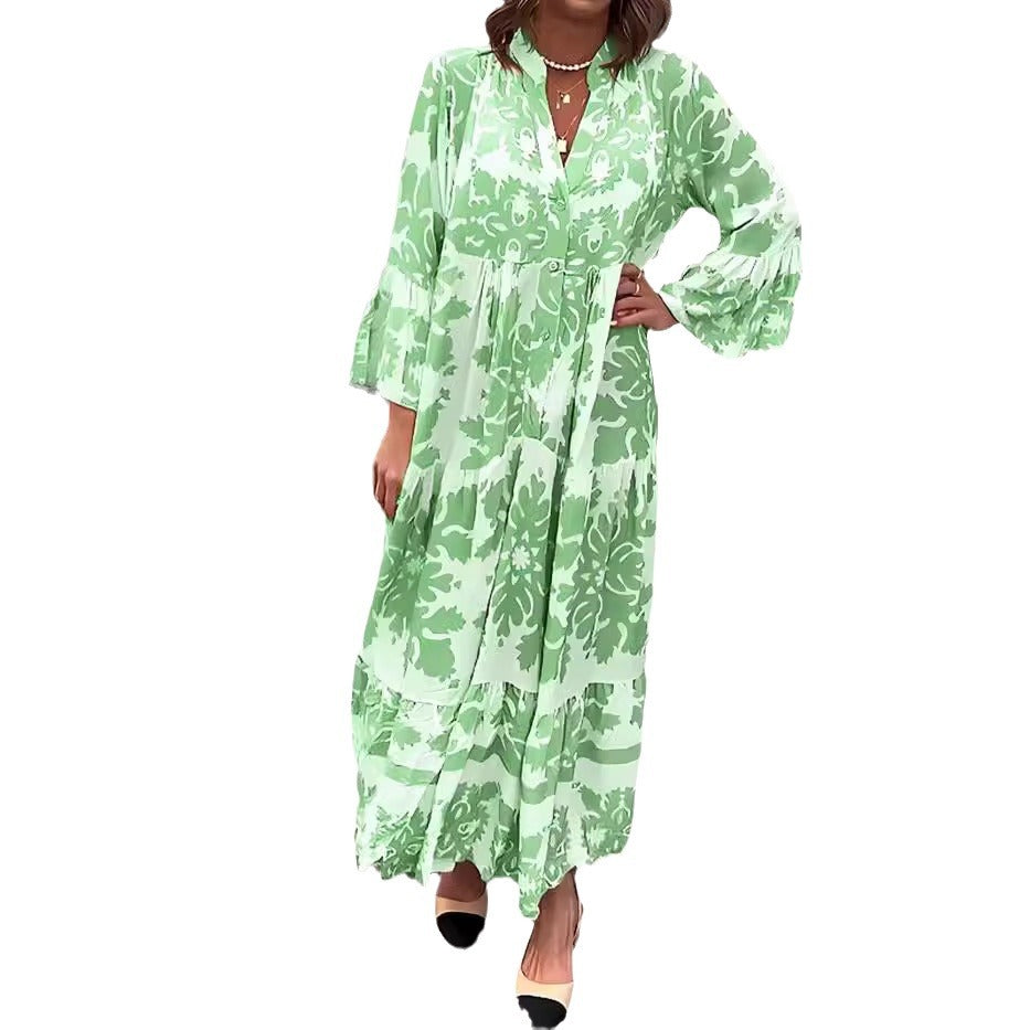 🌸Vestido de temporada 47% de descuento🌸Vestido largo con estampado bohemio
