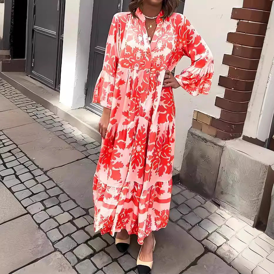 🌸Vestido de temporada 47% de descuento🌸Vestido largo con estampado bohemio