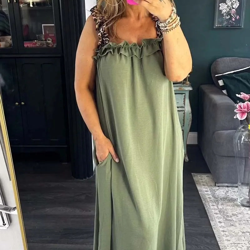 💕Vestido largo informal sin mangas con bolsillos para mujer