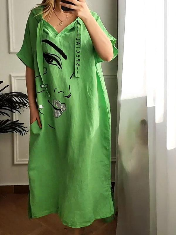 💃50% de descuento💥Un vestido estampado para primavera y verano.