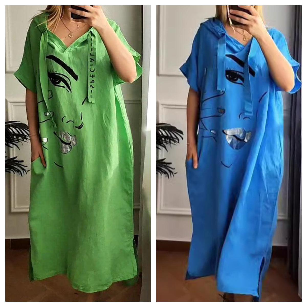💃50% de descuento💥Un vestido estampado para primavera y verano.