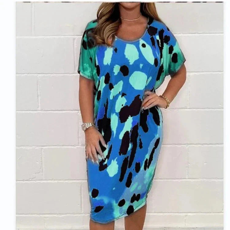 ⏳Descuento del 50% por tiempo limitado💥Vestido holgado e informal con estampado de leopardo y cuello redondo.