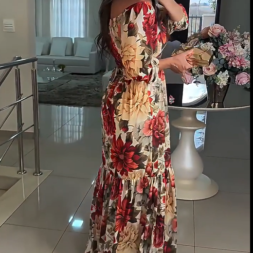 🌹 VENTA CALIENTE 49% DE DESCUENTO 🌹 Vestido plisado con estampado floral y cuello en V para mujer