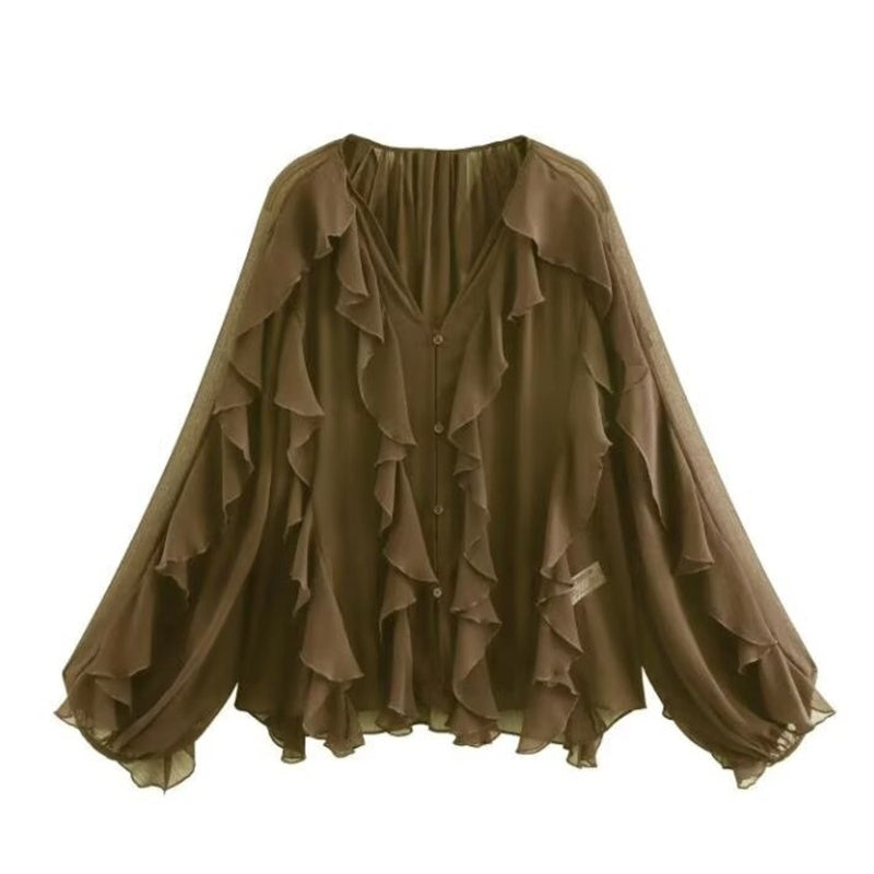 Botón de cuello V BLUSE ROMBUS