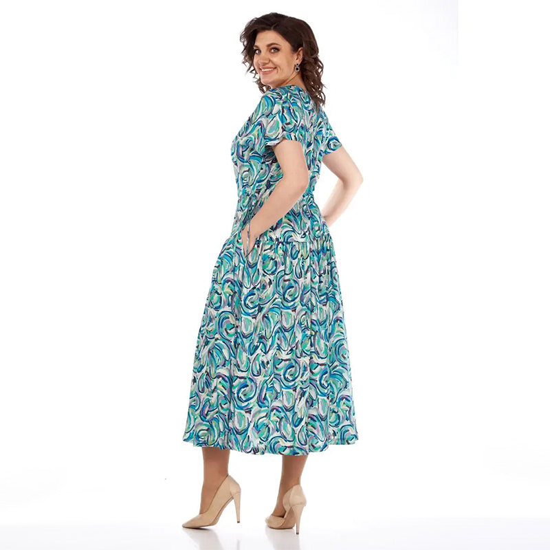 🔥Promoción - 50% de descuento🎉Vestido de gasa con estampado de verano