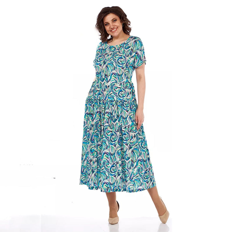 🔥Promoción - 50% de descuento🎉Vestido de gasa con estampado de verano