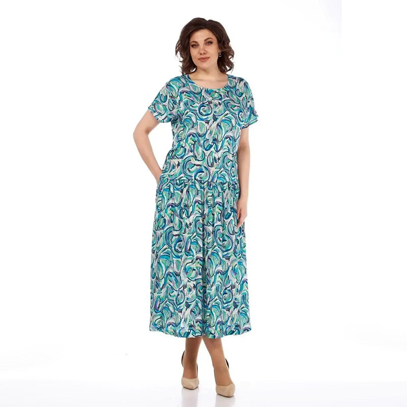 🔥Promoción - 50% de descuento🎉Vestido de gasa con estampado de verano