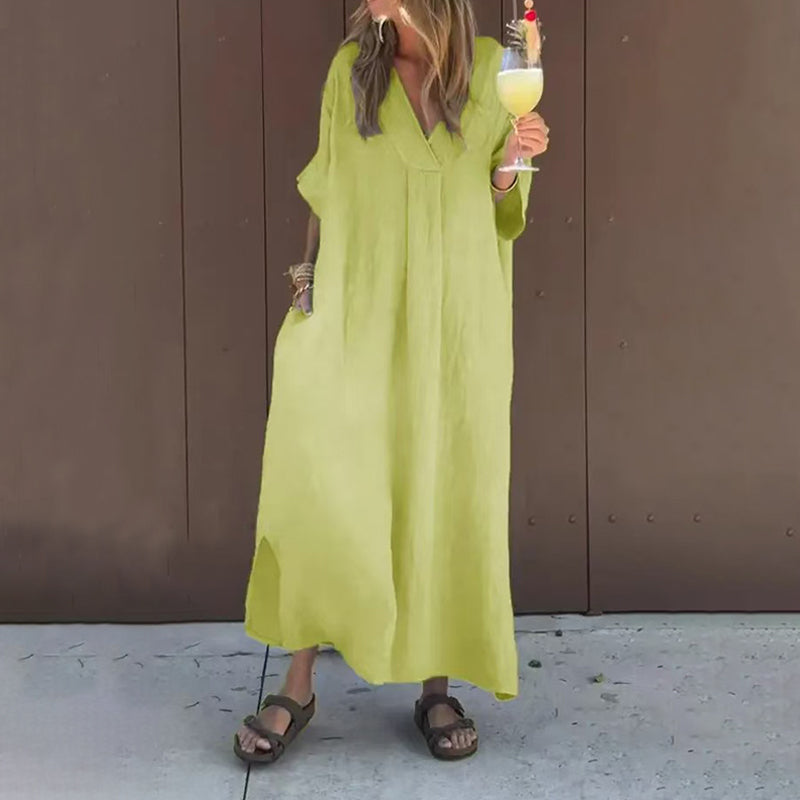 Vestido casual fluido con cuello en V para mujerš„°šøOpciones emocionantes