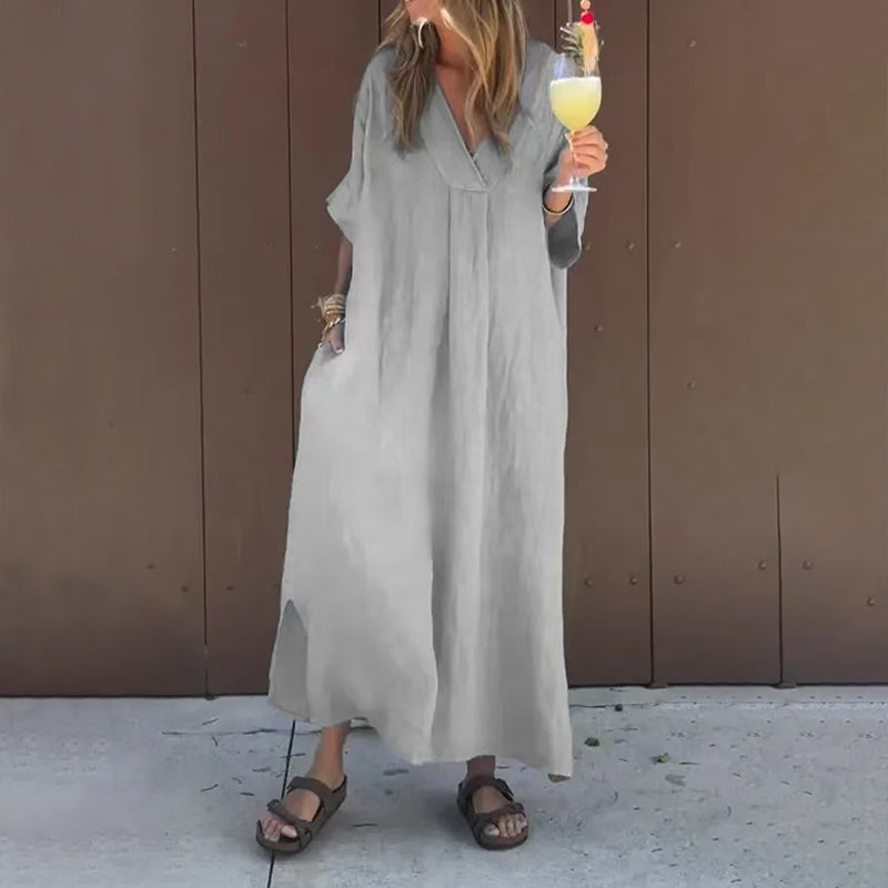 Vestido casual fluido con cuello en V para mujerš„°šøOpciones emocionantes