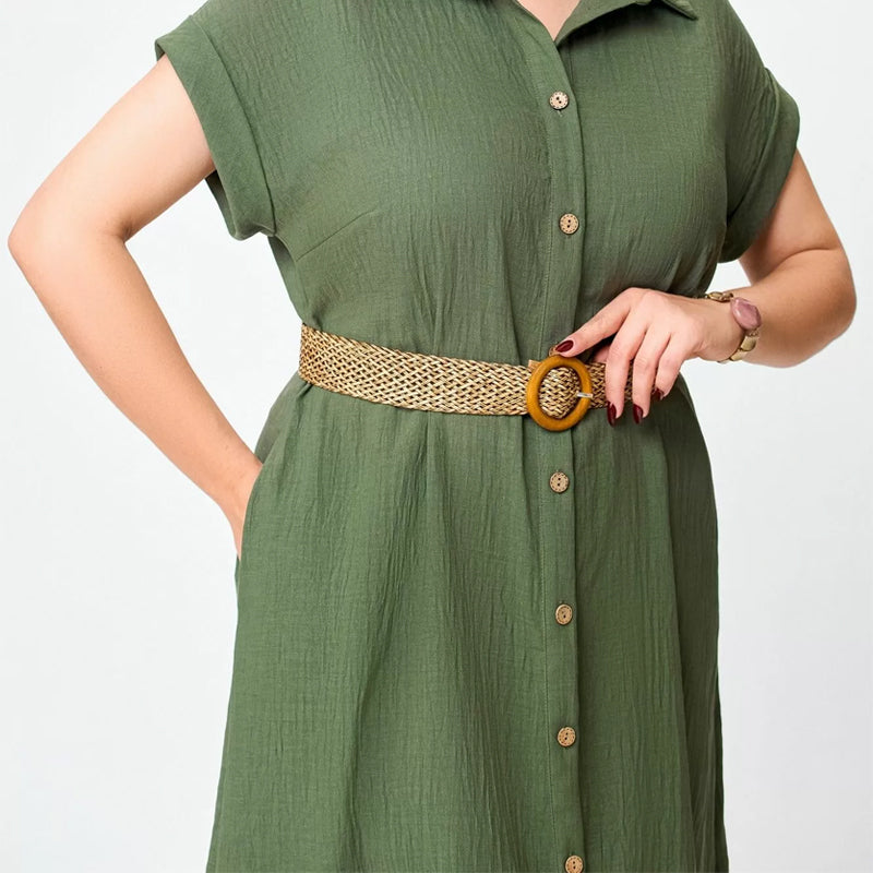 Vestido informal de un solo color para mujeres