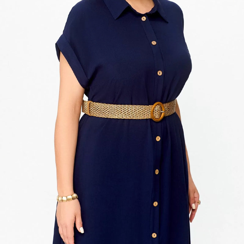 Vestido informal de un solo color para mujeres