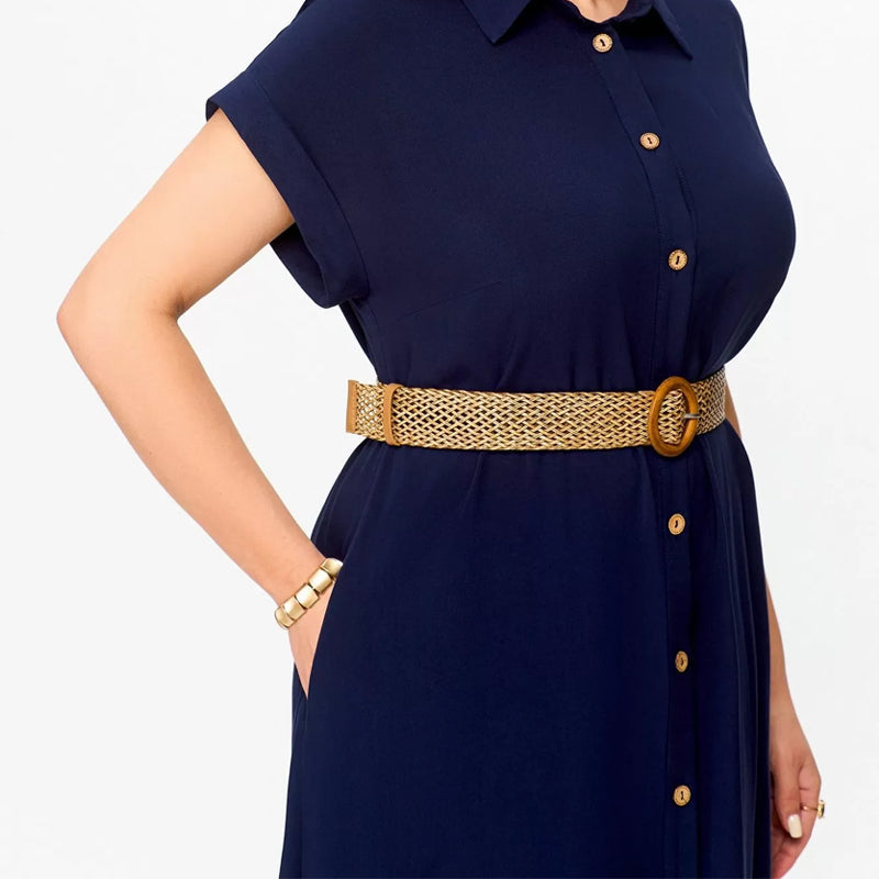Vestido informal de un solo color para mujeres