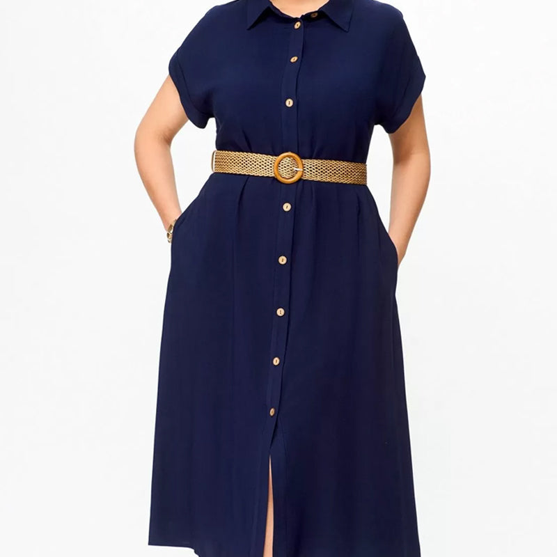 Vestido informal de un solo color para mujeres
