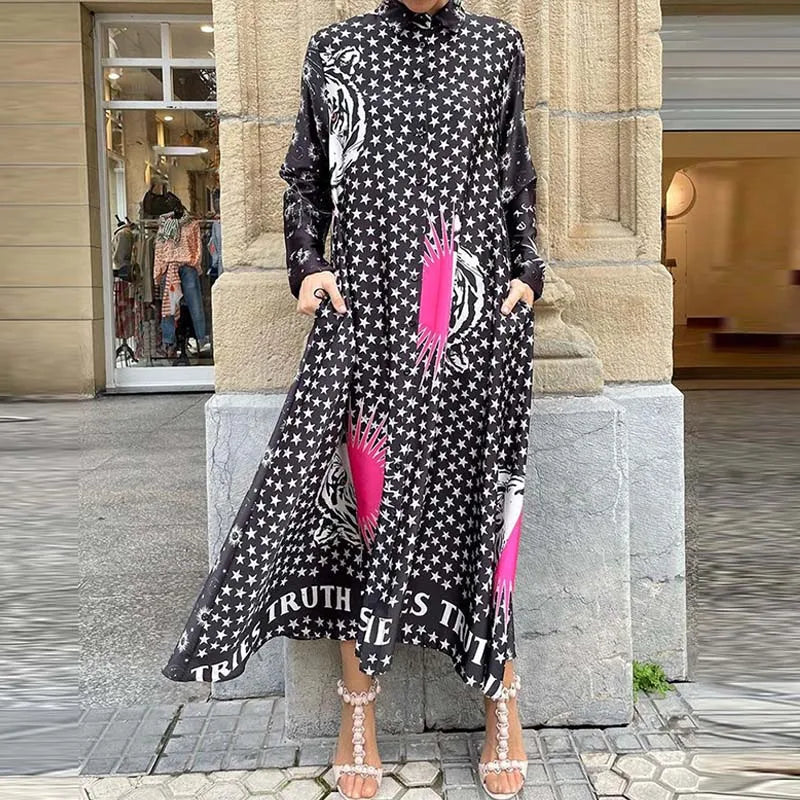 Vestido Starburst Tiger Maxi