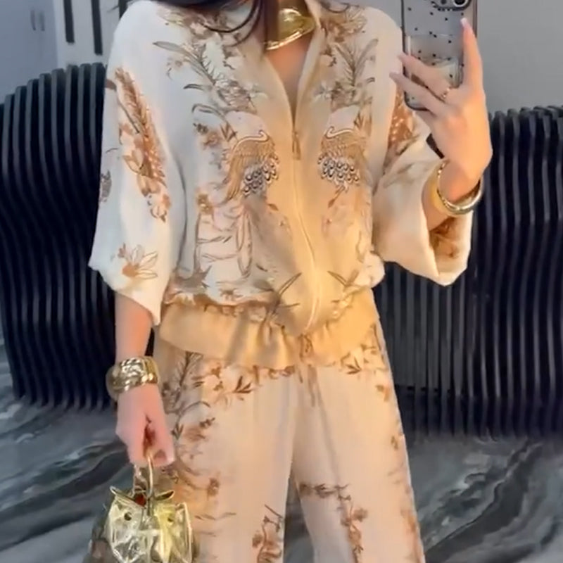 🌸Ofertas de primavera🌸 Elegante conjunto de dos piezas con cremallera para mujer.