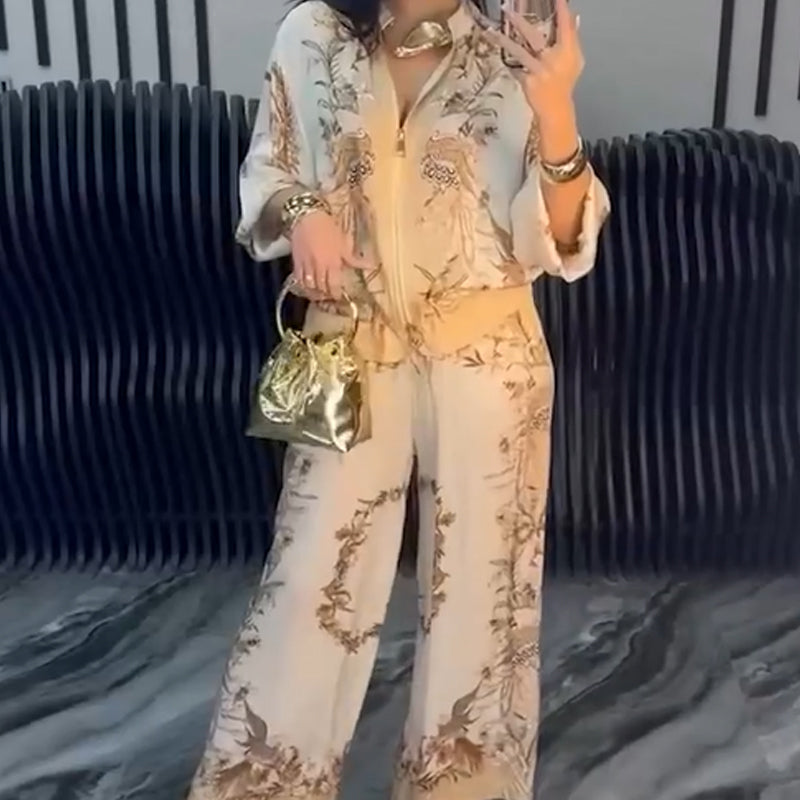 🌸Ofertas de primavera🌸 Elegante conjunto de dos piezas con cremallera para mujer.