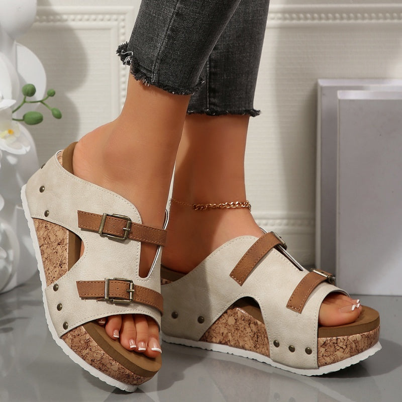 š„Novedades de veranoš„Sandalias de cuƱa con plataforma de moda para mujer.