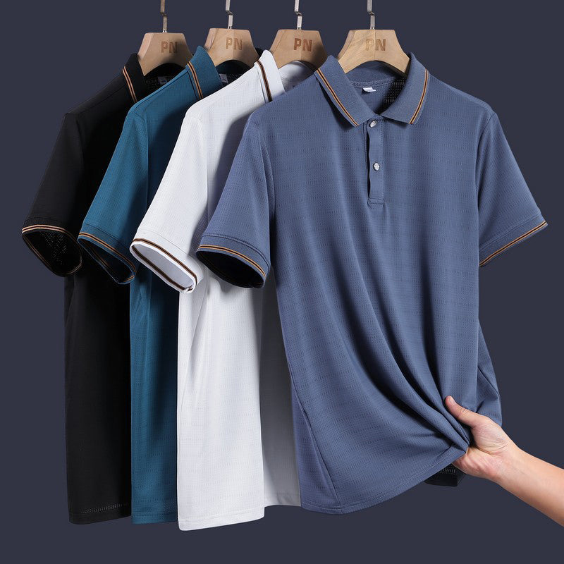 Hot Saleš„ Men's Ice Silk Lapel Top