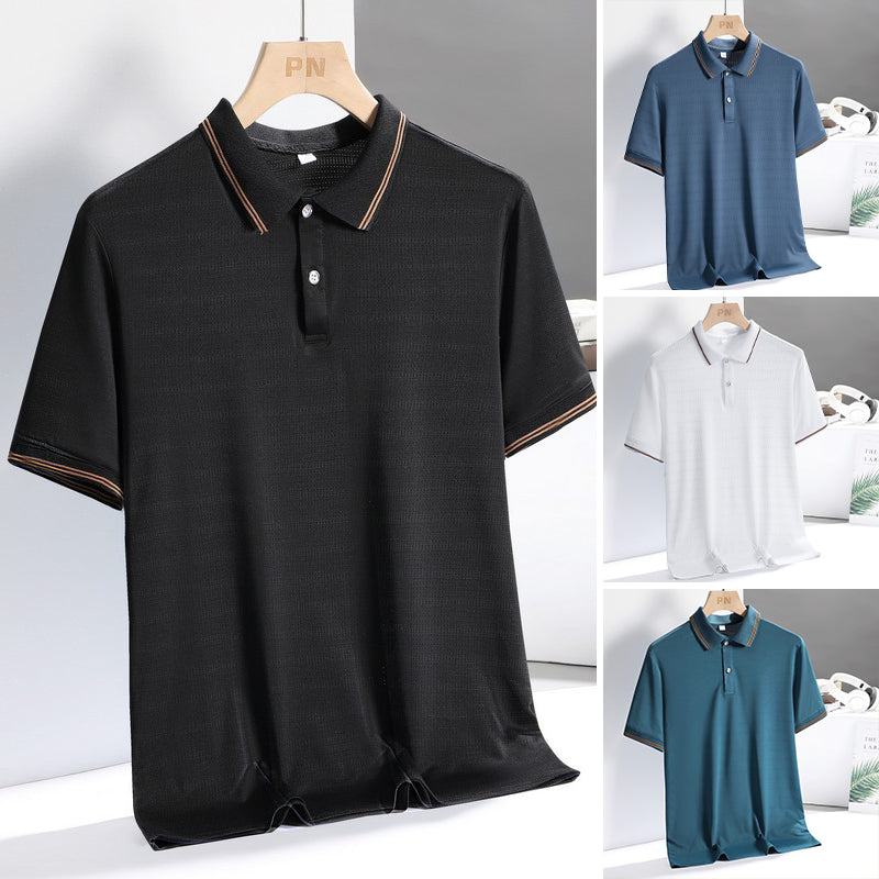 Hot Saleš„ Men's Ice Silk Lapel Top