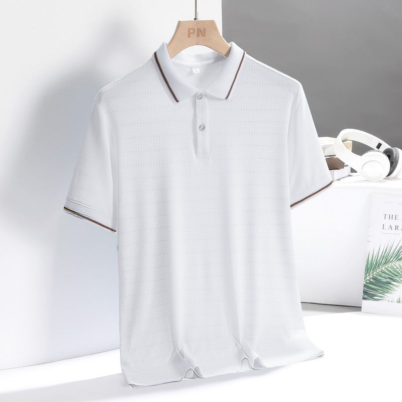 Hot Saleš„ Men's Ice Silk Lapel Top