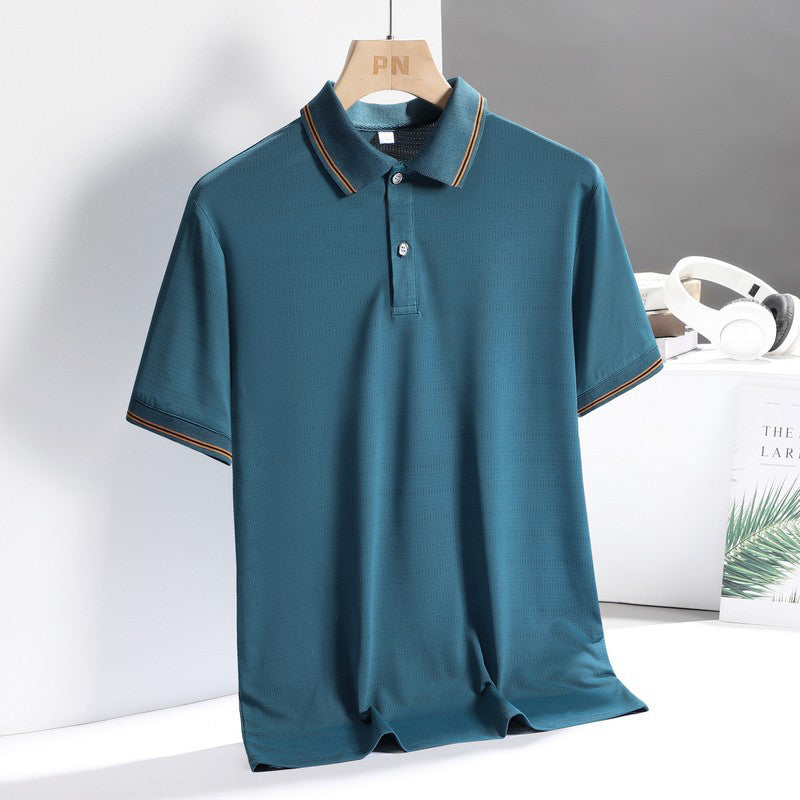 Hot Saleš„ Men's Ice Silk Lapel Top