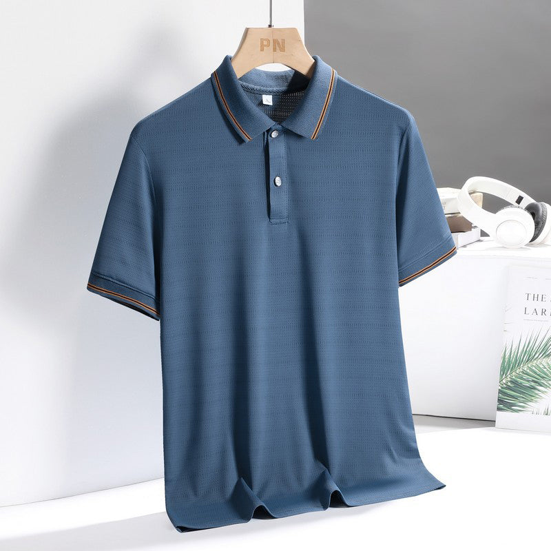 Hot Saleš„ Men's Ice Silk Lapel Top