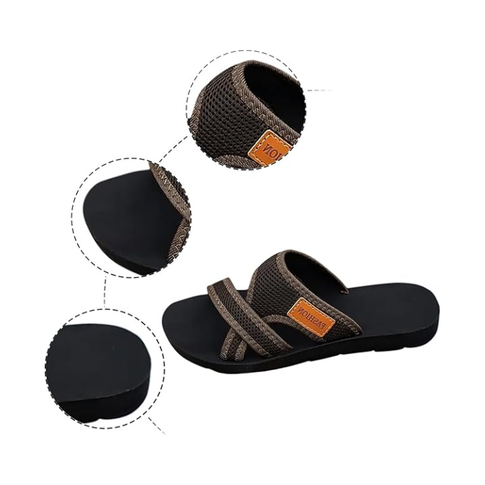 Cómodas sandalias planas con una punta abierta para pies anchos