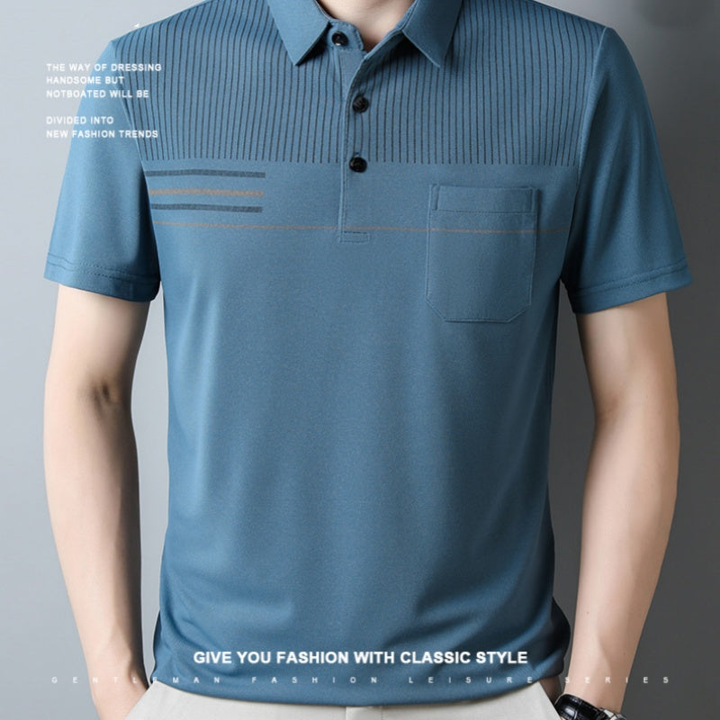 Camiseta delgada, transpirable e informal de manga corta para hombres