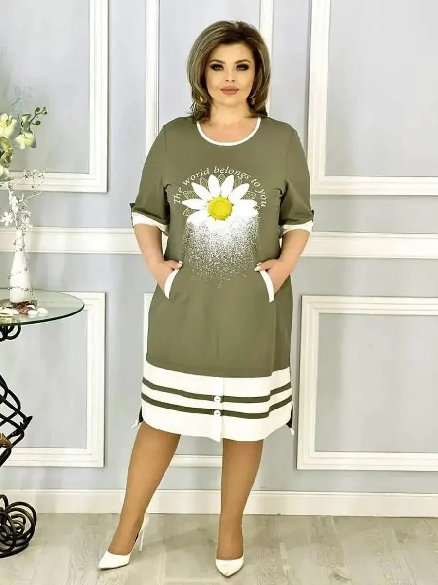 👗Hermoso vestido con estampado