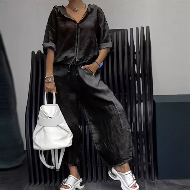 Top y pantalones casuales de mujeres de 2 partes