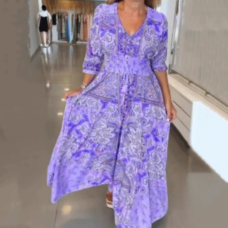 ⏳Descuento del 50% por tiempo limitado💥Elegante vestido largo floral para mujer.