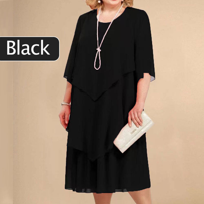 🌸Vestido midi de talla grande con capas