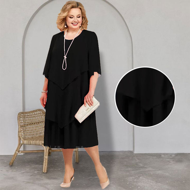 🌸Vestido midi de talla grande con capas