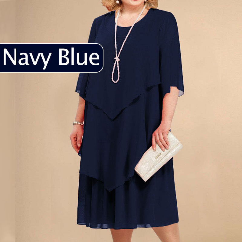 🌸Vestido midi de talla grande con capas