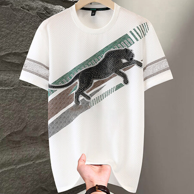 ⏳ Begrenzte Zeit 50% Rabatt 💥Bedrucktes Kurzarm-T-Shirt mit Rundhalsausschnitt für Männer(Je mehr Sie kaufen, desto höher der Rabatt)