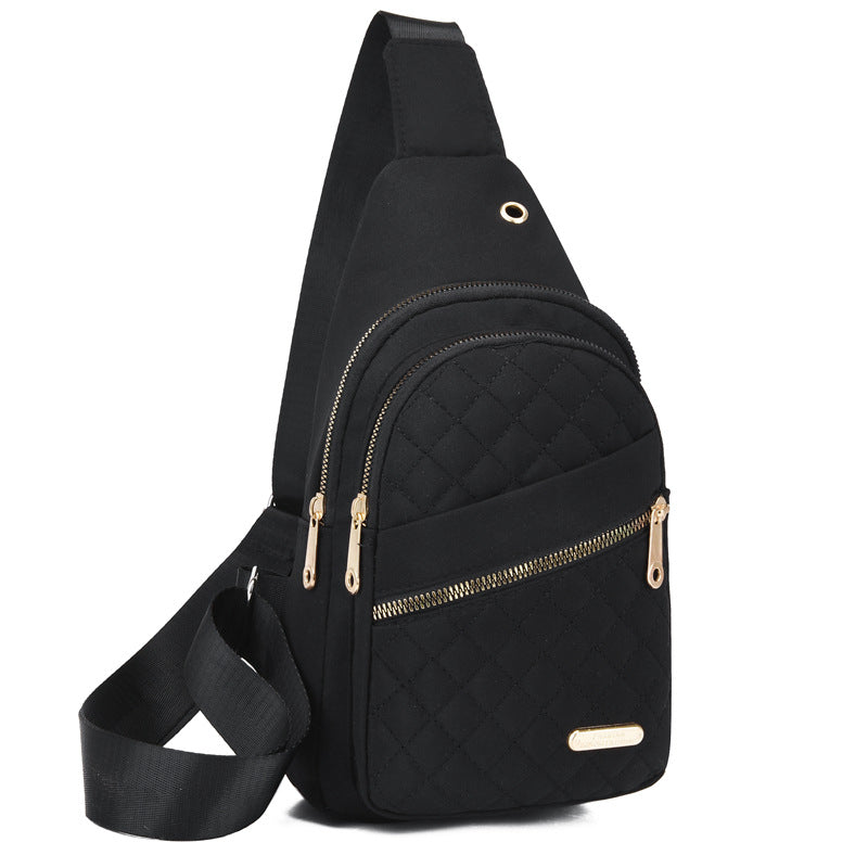 🛍️🎒Leichte Metall-Brusttasche mit Reißverschluss und Kabeldurchführung 🛍️– Exquisites Geschenk
