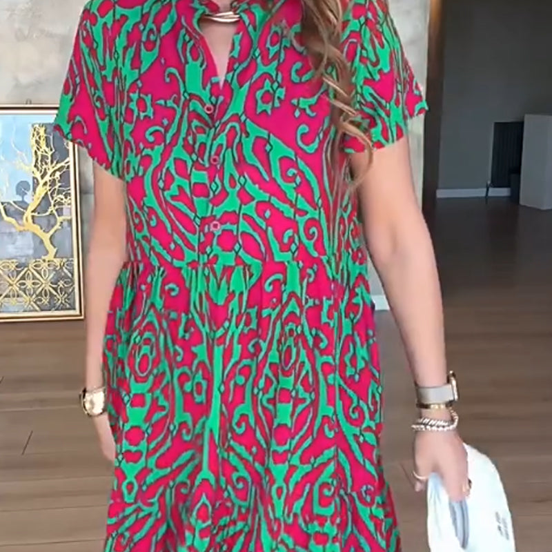 Vestido para mujeres casual con estampado y corte A