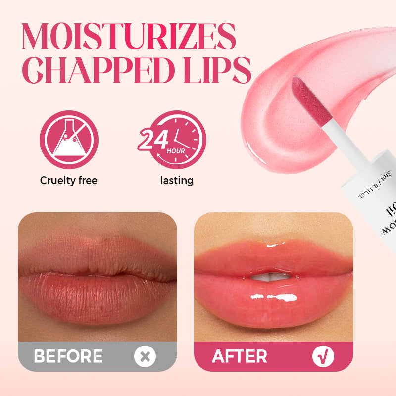 Obst- und Blumen-Dufthydratierender Lippenöl mit leuchtendem Finish
