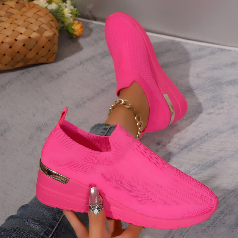 Atmungsaktive, bequeme Damen-Mesh-Slipper mit dicker Sohle