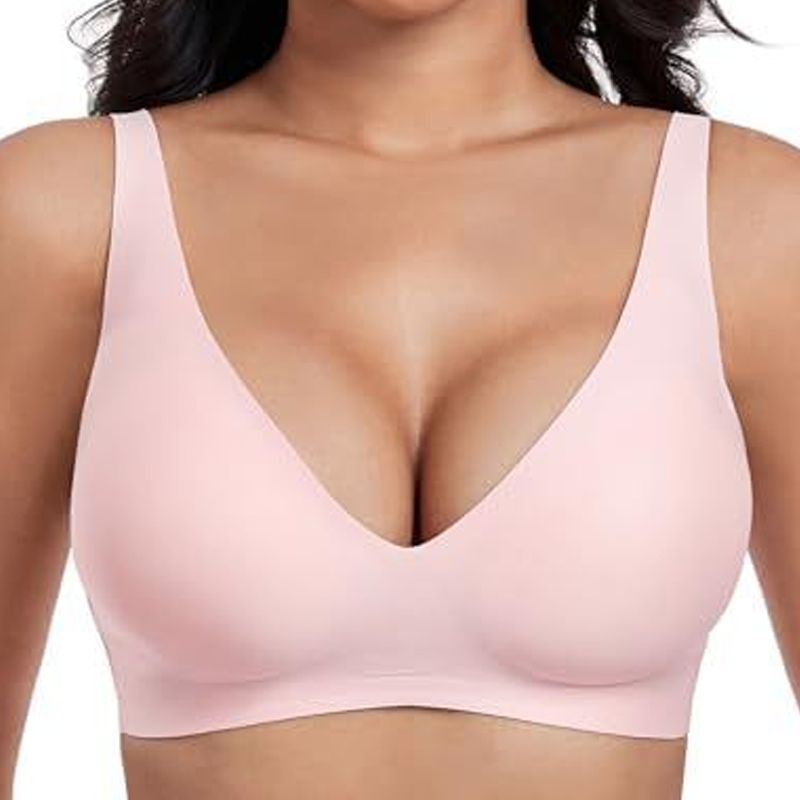 🍁Letzter Tag: 50% Rabatt✨Nahtloser Push-up-BH mit tiefem V-Ausschnitt und ohne Bügel