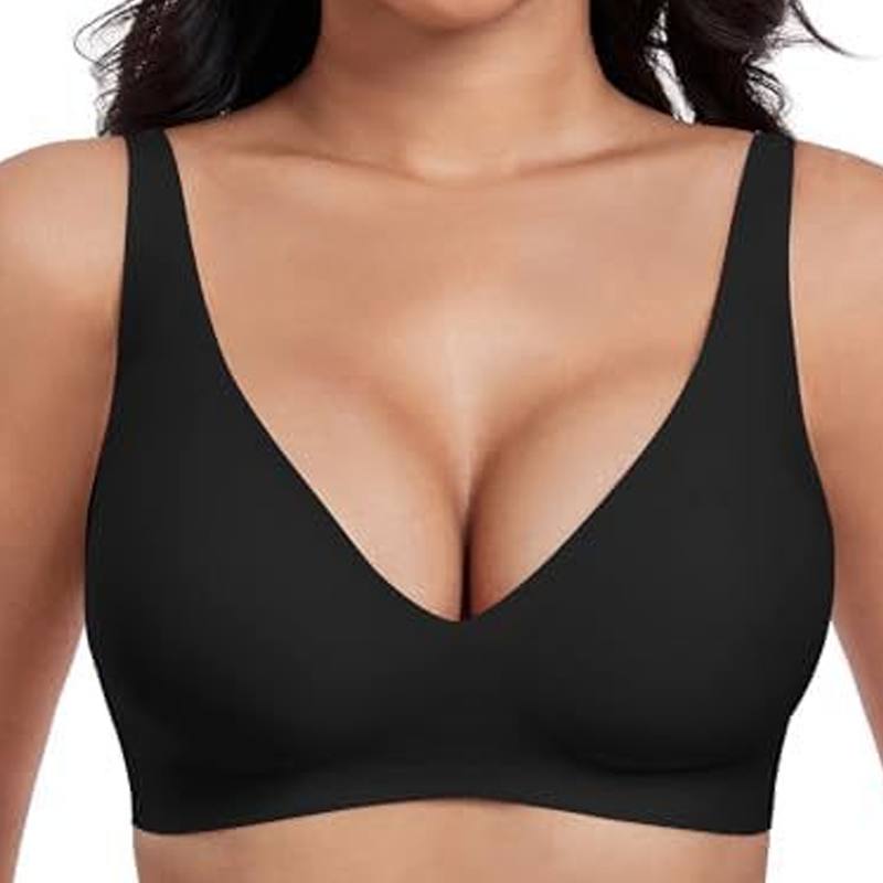 🍁Letzter Tag: 50% Rabatt✨Nahtloser Push-up-BH mit tiefem V-Ausschnitt und ohne Bügel