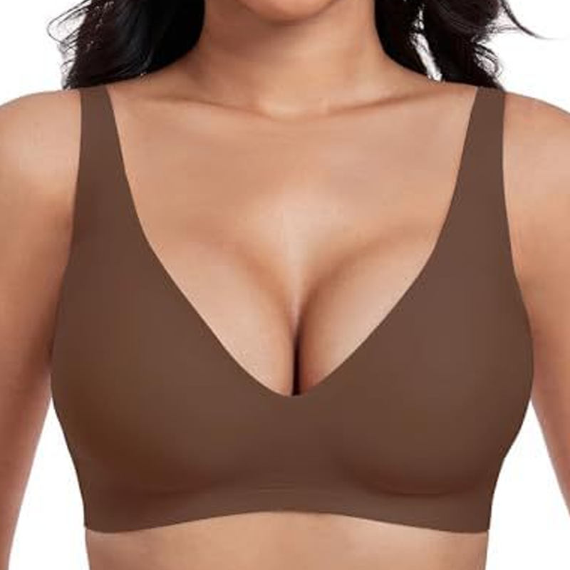 🍁Letzter Tag: 50% Rabatt✨Nahtloser Push-up-BH mit tiefem V-Ausschnitt und ohne Bügel