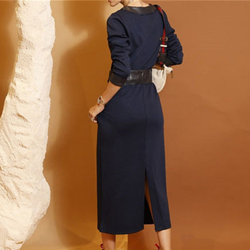 💗LETZTER TAG AKTION - 50% RABATT💗Modischer Zweiteiler: Langarm-Top mit V-Ausschnitt & Rock