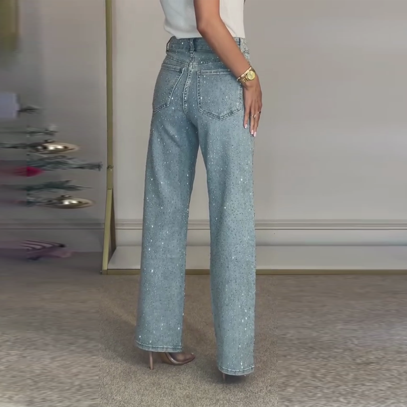 ✨2025 Bestseller - 50% Rabatt✨👗 Gerade Jeans mit Zubehör🔥Kostenloser Versand