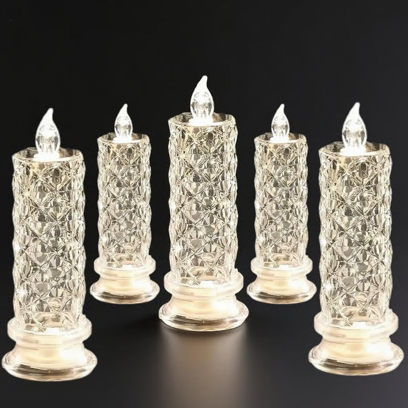 🔥Letzter Tag 50% Rabatt🎁Set mit 4 LED-Kristallkerzenleuchtern