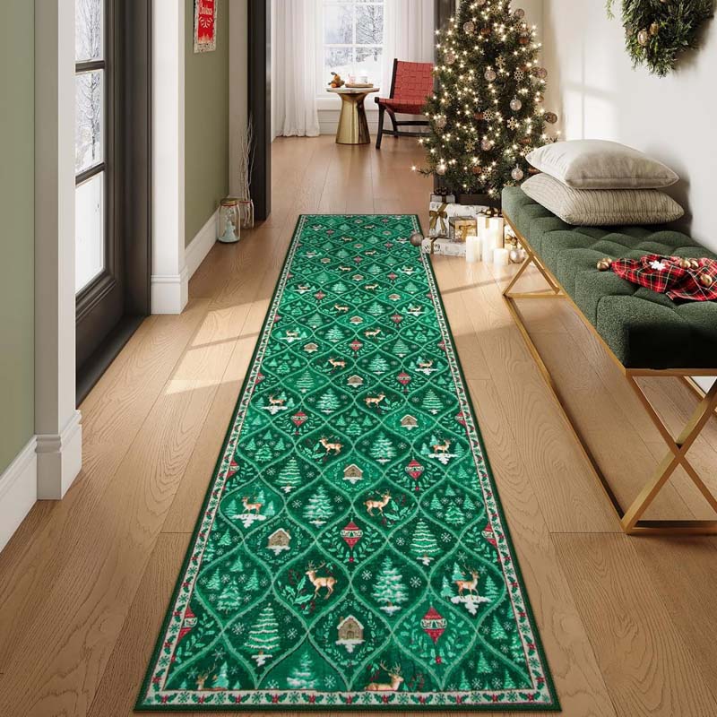 🎄🎁Weiche rutschfeste Weihnachtsdeko Teppich für Zuhause✨