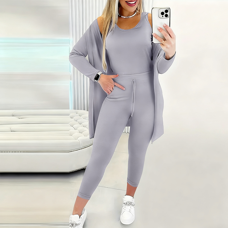 💜 LETZTER TAG DER AKTION – 50 % RABATT 💜Damen lässiges und stilvolles 3-teiliges Set