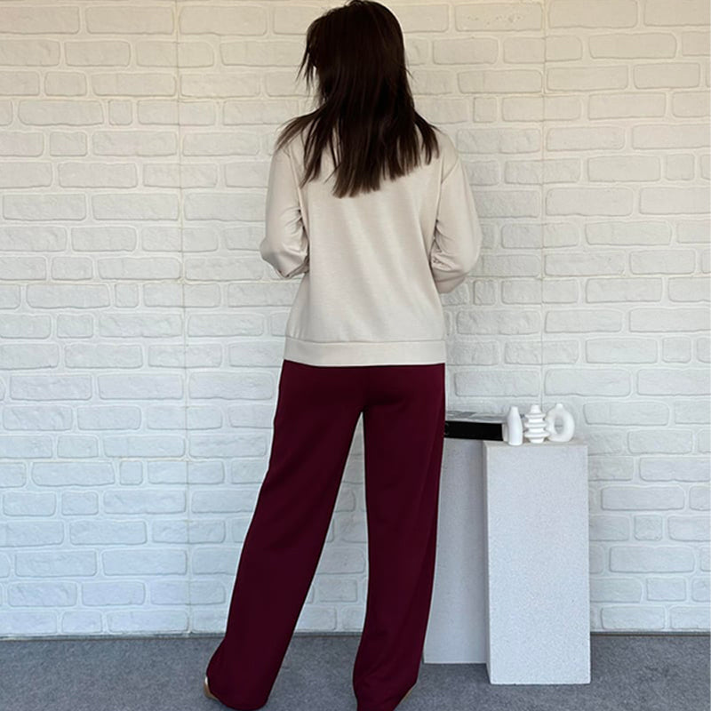 💜 LETZTER TAG DER AKTION – 50 % RABATT 💜Zweiteiliges Freizeit-Set für Damen in Blockfarben