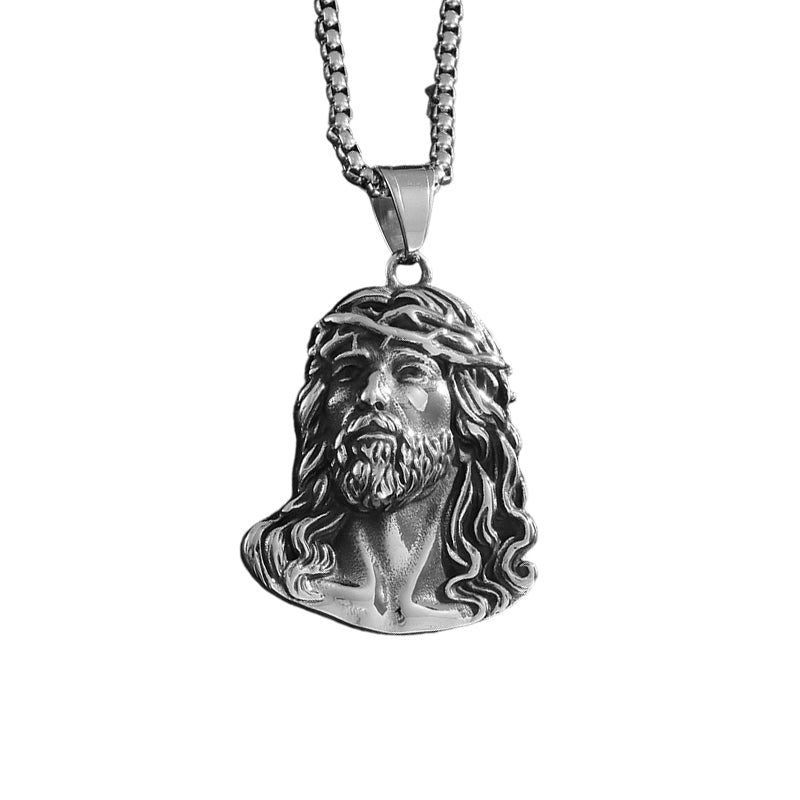 💜 LETZTER TAG DER AKTION – 50 % RABATT 💜Halskette mit Jesus-Kopf-Anhänger