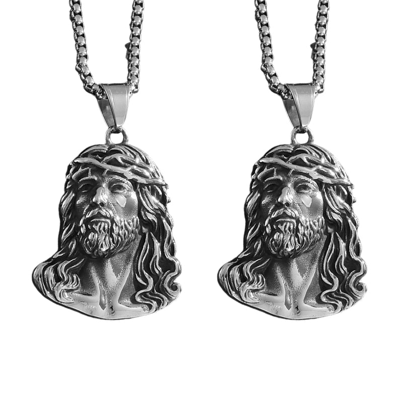 💜 LETZTER TAG DER AKTION – 50 % RABATT 💜Halskette mit Jesus-Kopf-Anhänger